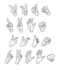 ハンドサインのコレクション１、リアルタッチ