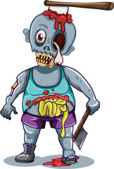 Zombie kids including different heads and horror flesh