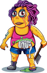 Zombie kids including different heads and horror flesh