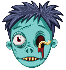 Zombie kids including different heads and horror flesh