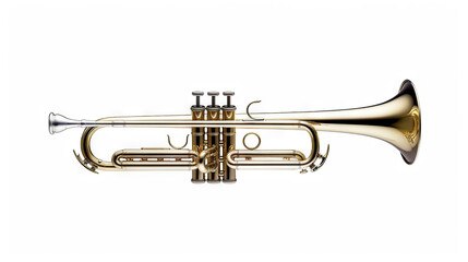 Fototapeta na wymiar Melodic Brilliance Trumpet on Solid White Background. created with Generative AI