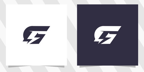 letter gs sg with flash logo design