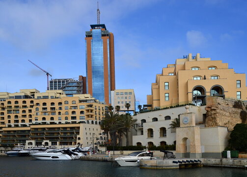 Marina Portomaso in the Town St. Julians on the Island Malta