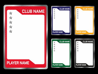  player trading card frame border template for game, toys, hockey player. card border design flyer - obrazy, fototapety, plakaty