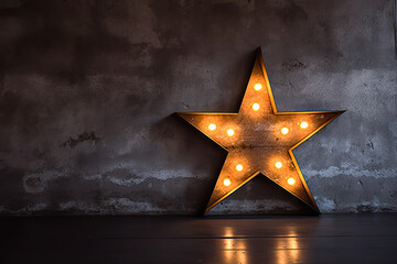 Illuminating Decorative Star in Modern Grungy Interior. created with Generative AI