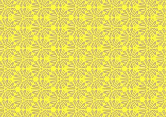 Abstract Floral Wavy Yellow Seamless Background Texture Pattern