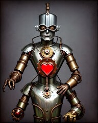 Steampunk Tin Man, Generative AI Illustration