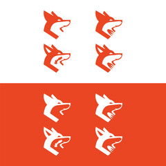 unique fox logo, fox illustration, vector.Logo design of black fox silhouette animal mascot logo template vector illustration