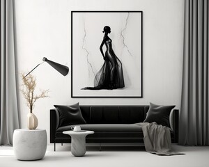 Balenciaga inspired wall decor mockup