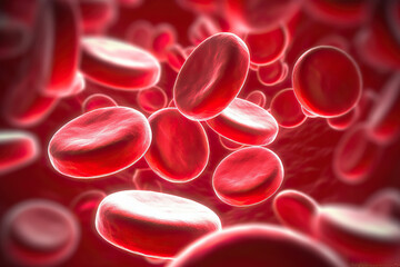 Vitality Within Red Blood Cells in the Vein, Isolated on White Background, a Concept for Medical Health Care. created with Generative AI