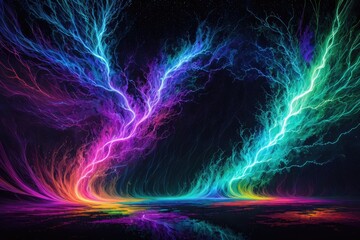 Fototapeta Unión Elemental: El Flujo Energético Cósmico en Prana, Qi Gong y los Siete Colores de la Tierra - Generative AI 2 obraz