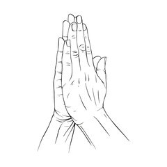 Two Hand drawn gesture sketch vector illustration line art