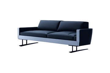 Minimalistic Modern Sofa isolated on transparent background. Generative Ai