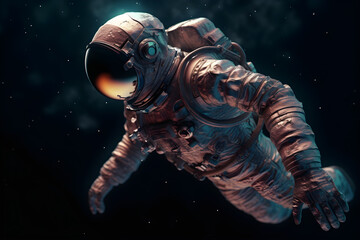 Obraz na płótnie Canvas an astronaut floating through space - generative ai