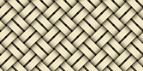 Light wicker background. Geometric seamless pattern. 3d illustration	