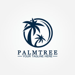 Palm tree summer logo template vector illustration
