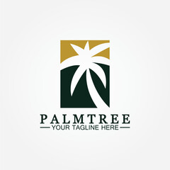 Palm tree summer logo template vector illustration