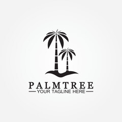 Palm tree summer logo template vector illustration