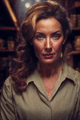 Obraz premium middle aged women at old shop , generative AI