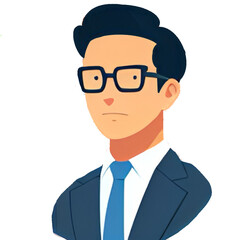 businessman - elegant man - stylized drawing - icon - ideal for website, email, presentation, advertisement, label, sticker, postcard, ticket, logo, slide, book, nameplate, print