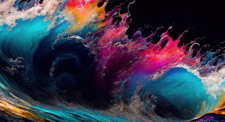 abstract watercolor wind wave background, Generative AI