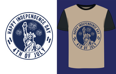 4th of July T-shirt design and U S A