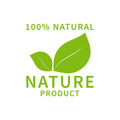 Vector illustration of Nature Product label. Isolated on white background.