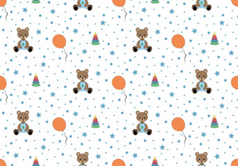 Baby cute pattern with toys