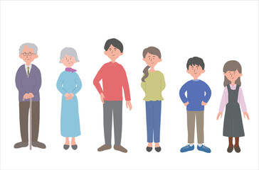 Obraz premium 様々な年代の人々のイラスト