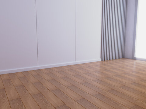 empty living room wood floor minimal © freelancerideas989