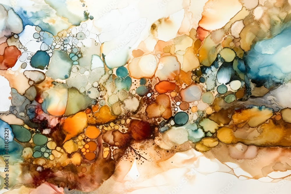 Aufkleber abstract decorative water color or acrylic diffusion. created with generative ai technology.