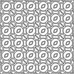 Black and white abstract vector image. Stylish texture with figures from lines for web page, textures, card, poster, fabric, textile. Monochrome graphic repeating design. Monochrome pattern.