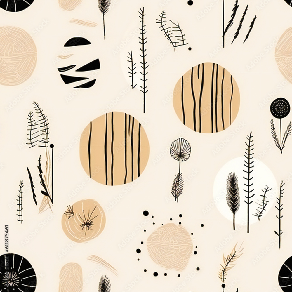 Poster boho elements graphic pattern background. seamless design. created with generative ai technology.