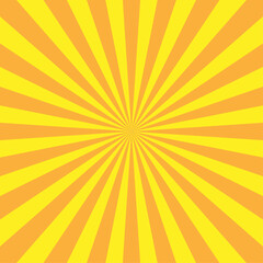 黄色とオレンジのサンバースト(集中線)正方形