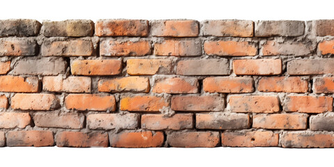 Old brick wall with mortar isolated - Generative AI