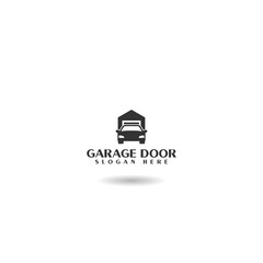 Garage door car logo design template icon with shadow