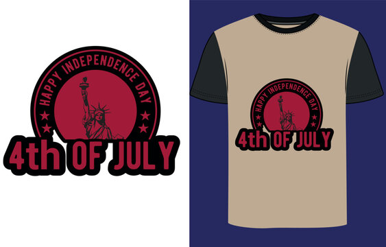 4th of July T-shirt design and U S A