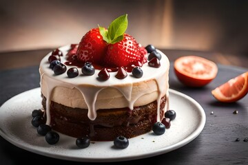 chocolate cake with strawberry