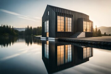 sunset over the lake