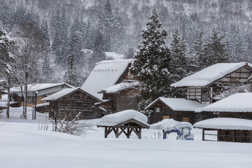 Shirakawa-go,Shirakawa Village,in the winter,World heritage site,Gifu,Japan
