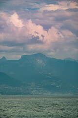 blue sea and dark clouds 