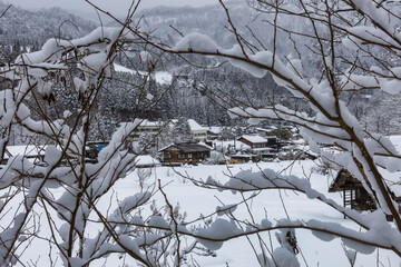 Shirakawa-go,Shirakawa Village,in the winter,World heritage site,Gifu,Japan