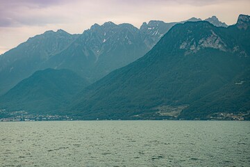 lake and sky with clouds