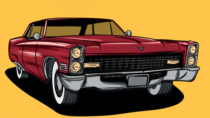 Illustration of Vintage car vector