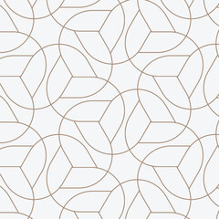 Linear vector pattern, repeating abstract chain on hexagon shape or abstract flower. pattern is clean for fabric, printing, wallpaper. Pattern is on swatches panel - 611880453
