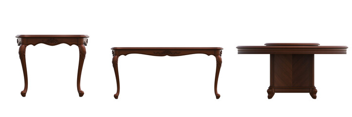 diner table isolated on white background, 3D illustration, cg render