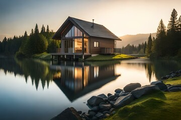 Obraz premium house on the lake