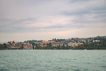 Fototapeta premium town view from big bridge