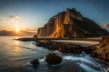 sunset over the river