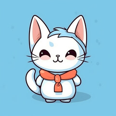 Obraz premium cartoon cute little cat